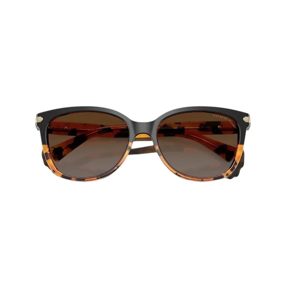 COACH Womens Sunglasses Cat Eye HC8132 Tortoise Gradient Polarized Case & Papers - Picture 4 of 11